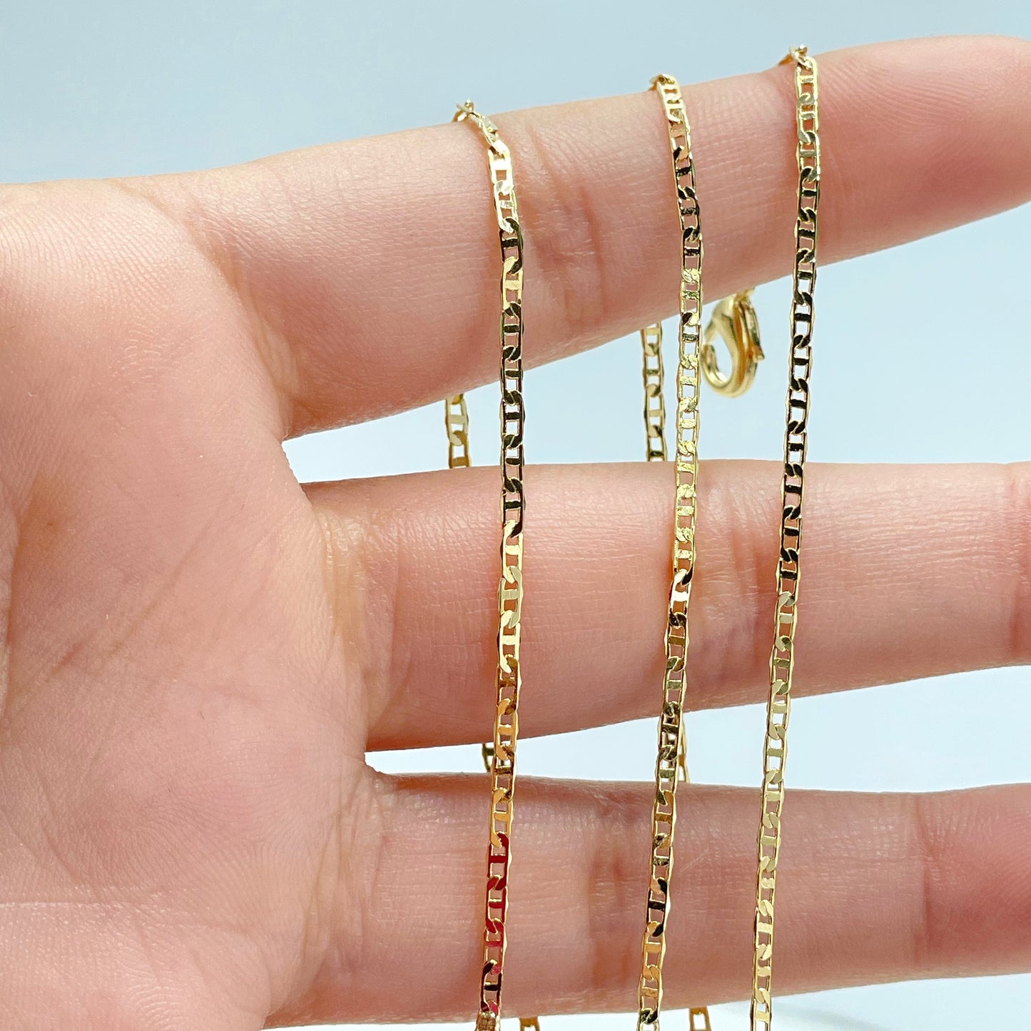18k Gold Filled 1.5mm Thickness Mariner Anchor Link Chain  18 inches Necklaces for Wholesale Jewelry Making Supplies