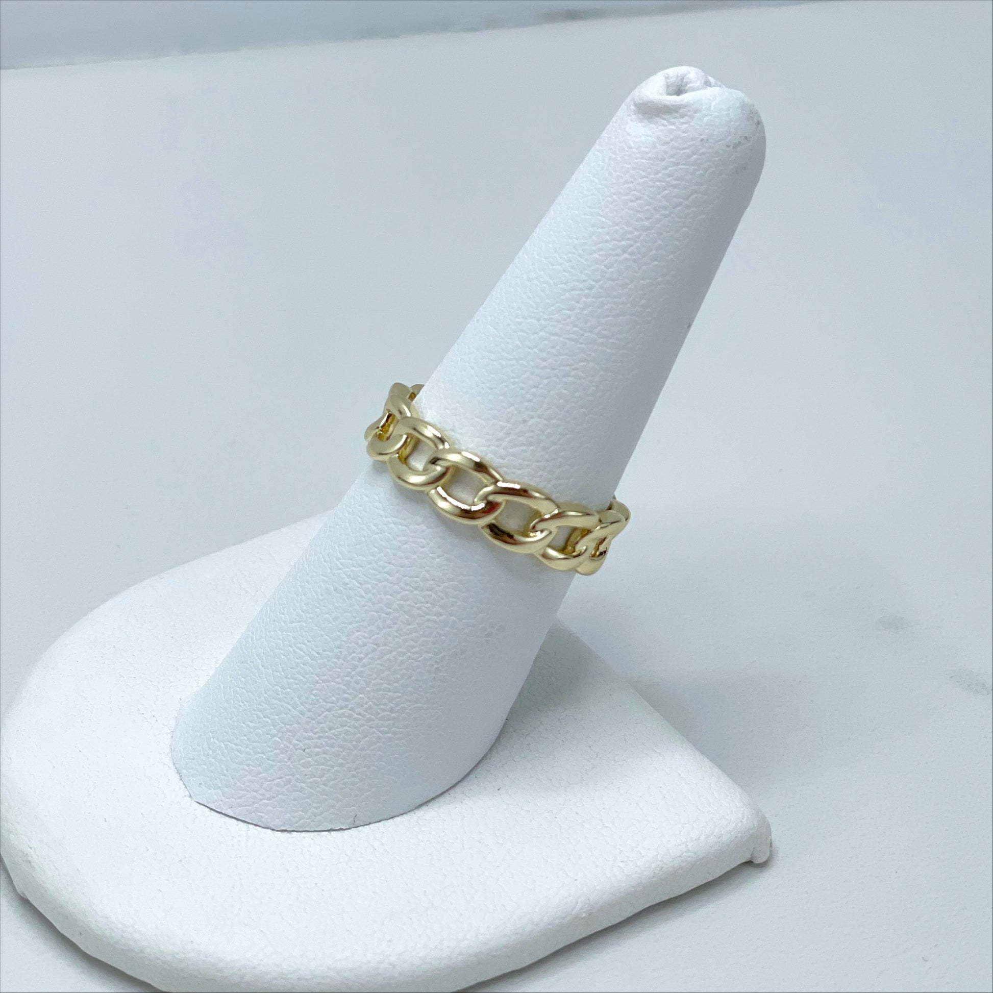 18k Gold Filled  Curb Link Ring, Gold or Silver, Wholesale Jewelry Making Supplies