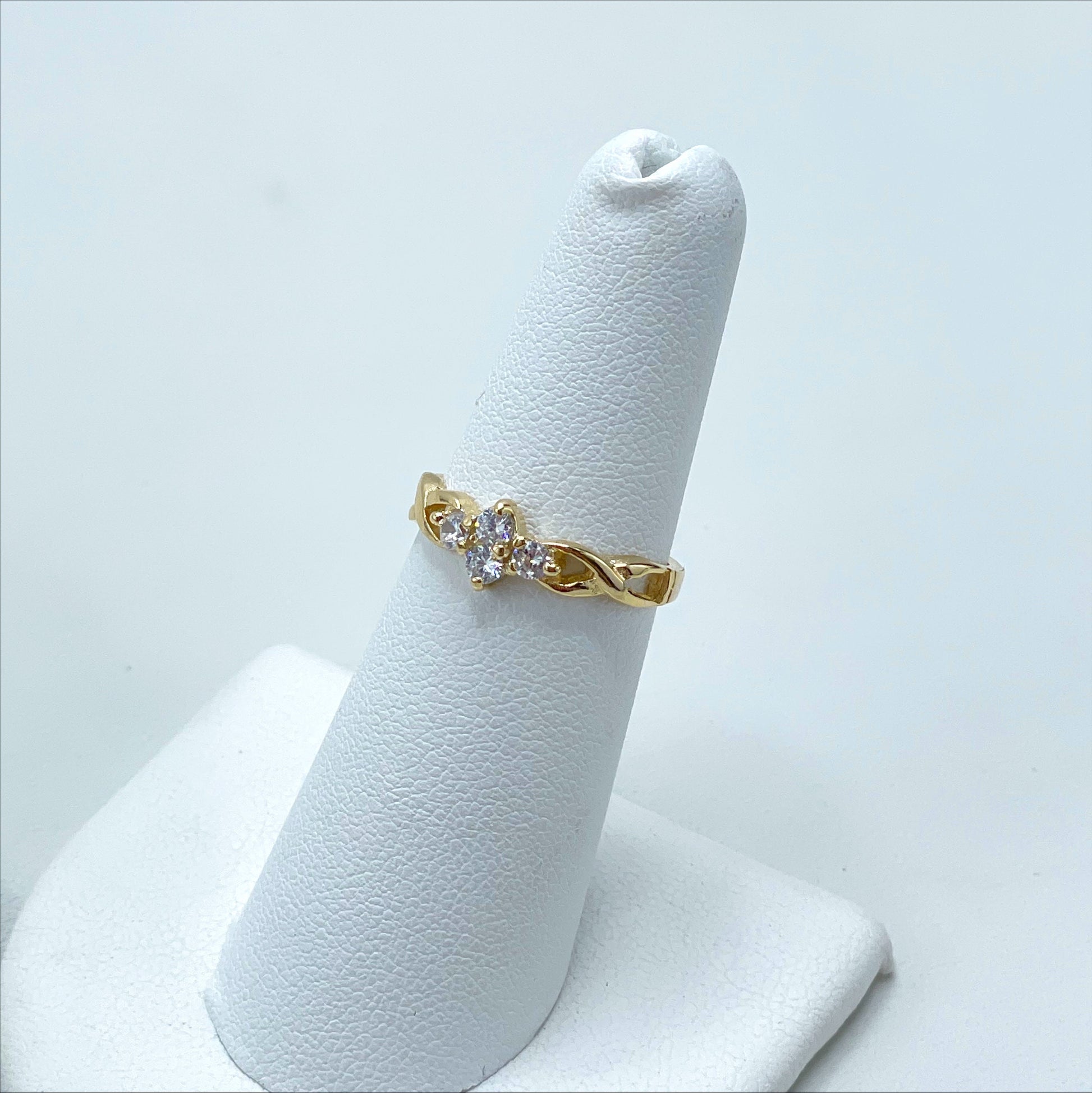 18k Gold Filled Cubic Zirconia Infinity Cross Shape Ring Wholesale Jewelry Supplies