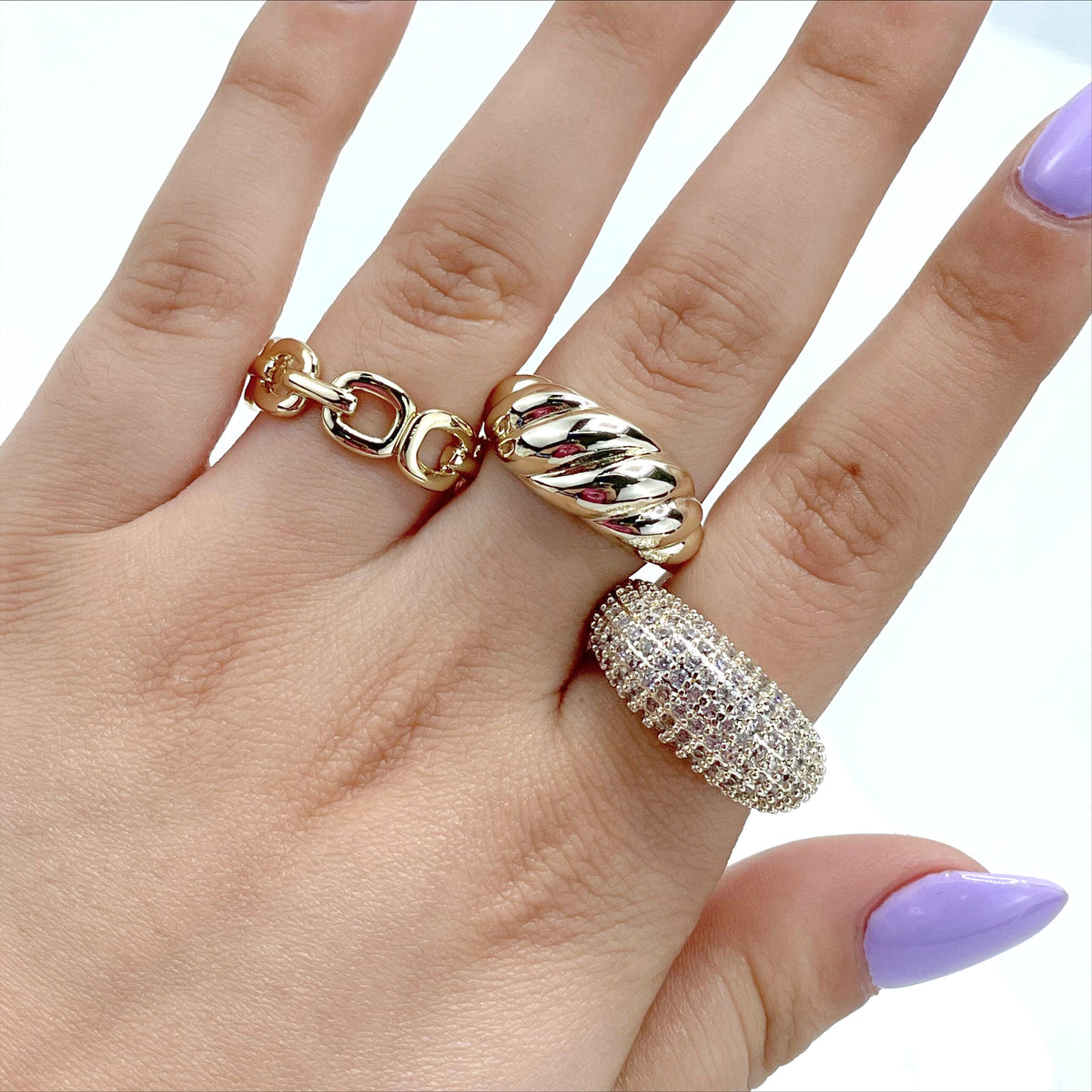 18k Gold Filled Dome Wave Ring Wholesale Jewelry Making Supplies