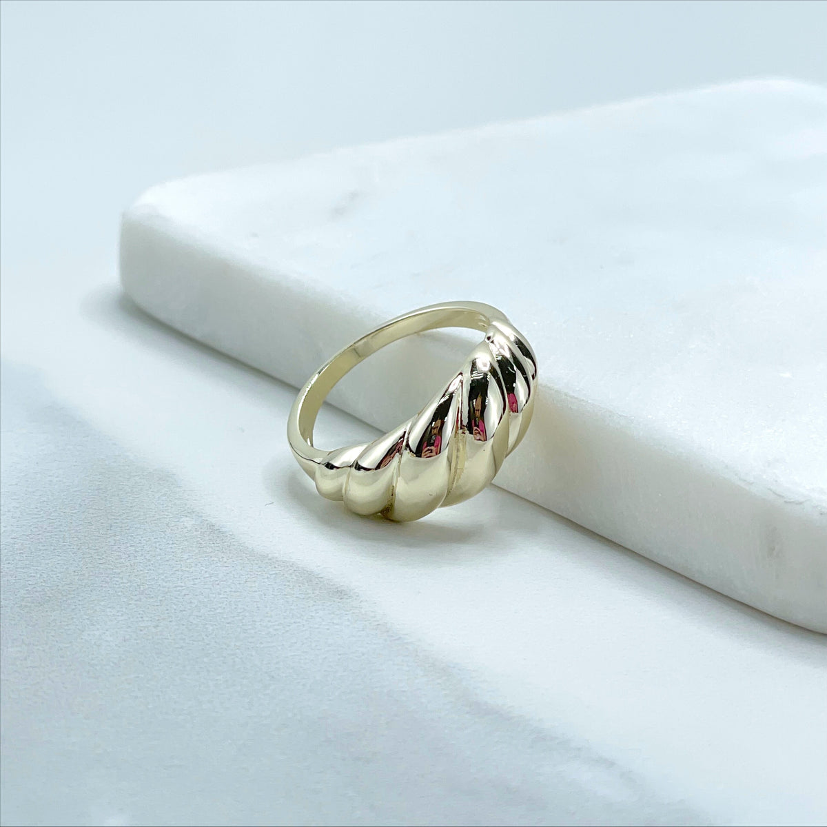 18k Gold Filled Dome Wave Ring Wholesale Jewelry Making Supplies