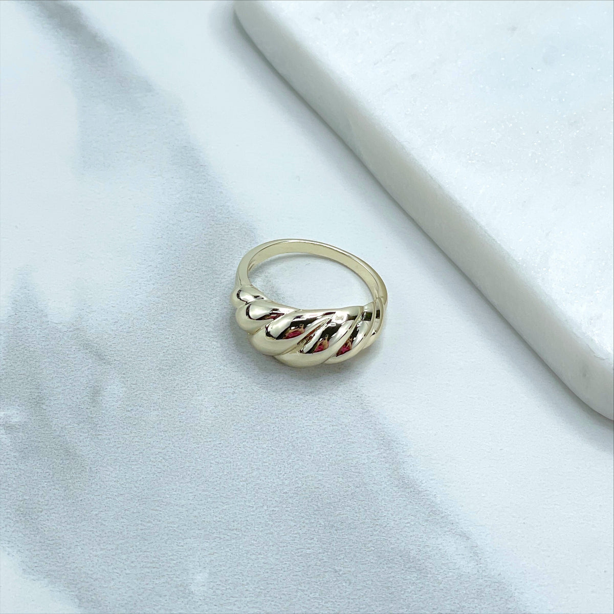 18k Gold Filled Dome Wave Ring Wholesale Jewelry Making Supplies