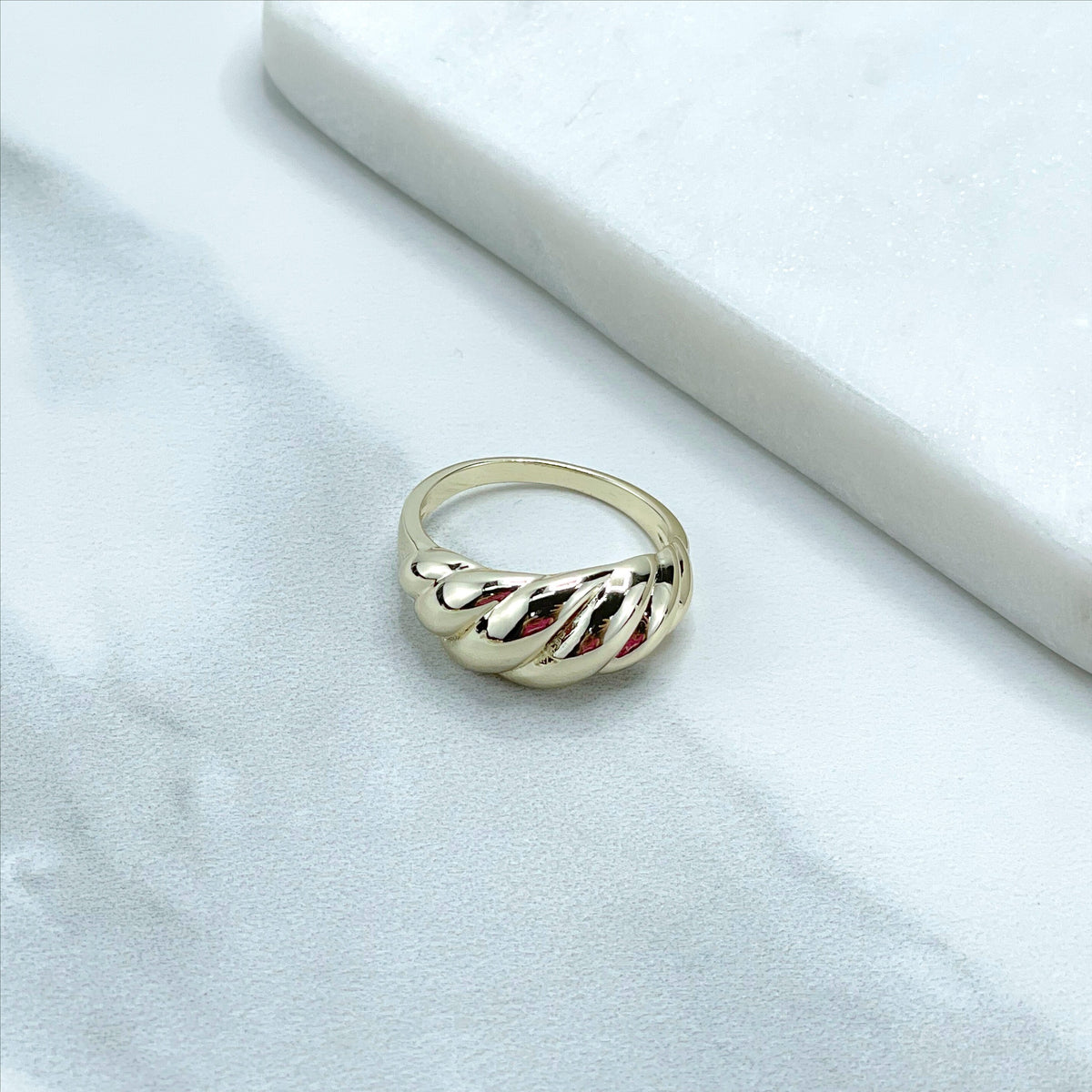 18k Gold Filled Dome Wave Ring Wholesale Jewelry Making Supplies