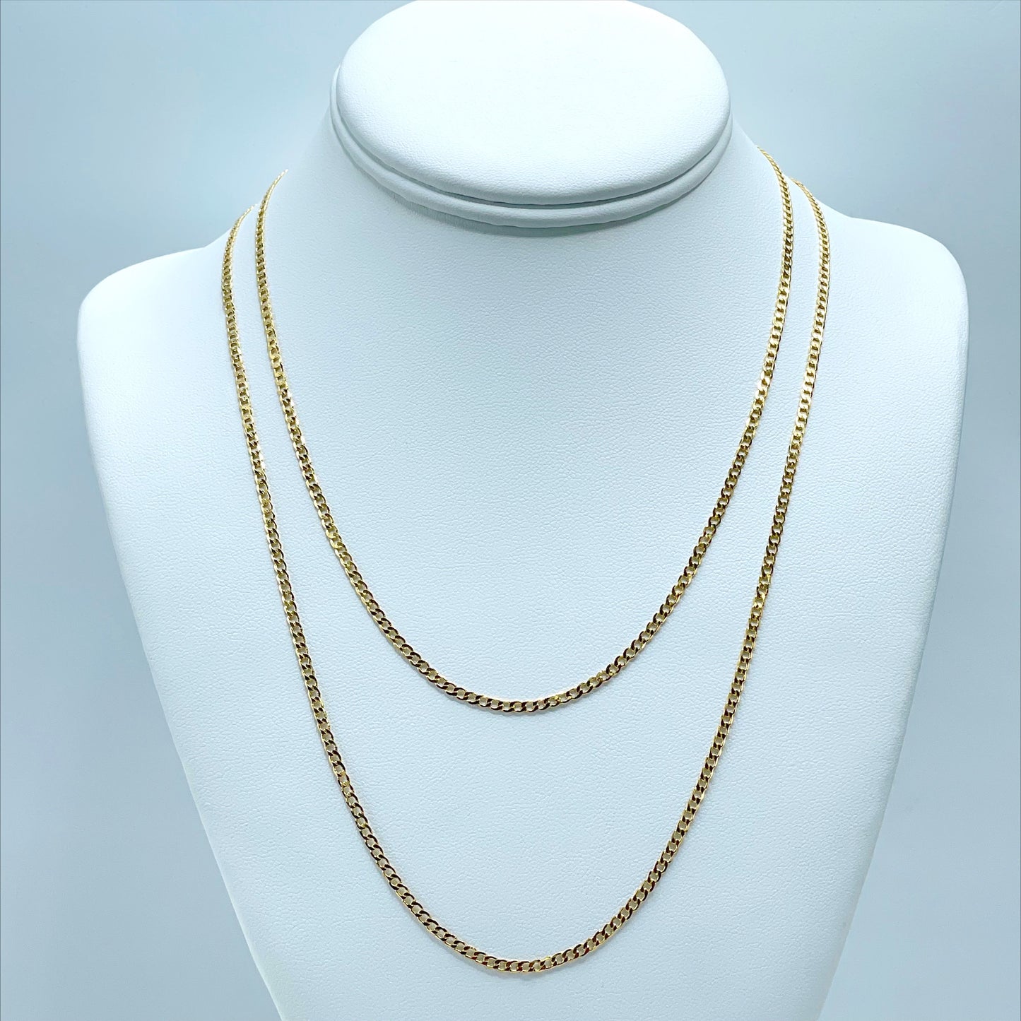 18k Gold Filled Cuban Link Chain 2.mm of thickness, 18,20 or 24 inches of length, Unisex Curb Link Wholesale Jewelry Making Supplies