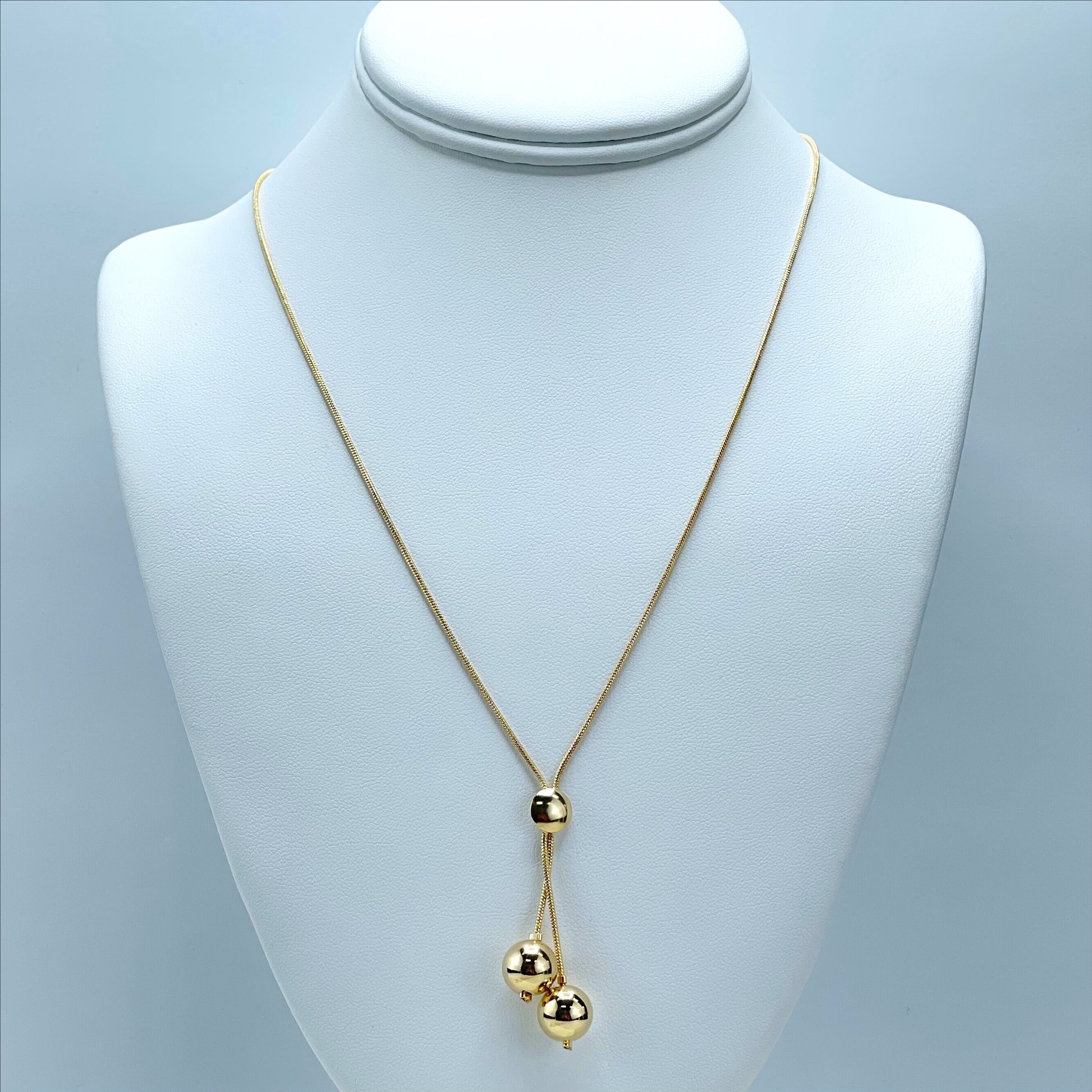 18k Gold Filled Spiral Link, Hanging Balls Necklace and  Earrings, Set for Wholesale and Jewelry Supplies, Making Supplies