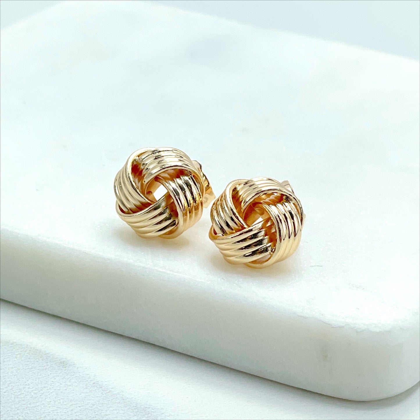 18k Gold Filled Knot Stud Earrings, Wholesale Jewelry Making Supplies