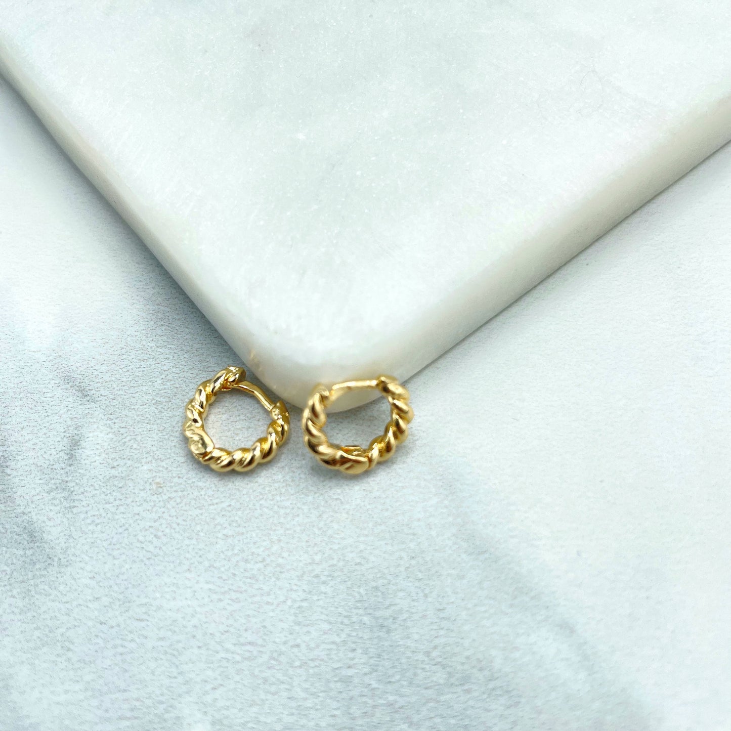 18k Gold Filled 8mm, 5mm or 2mm Croissant Design Hoops Earrings Wholesale Jewelry Making Supplies