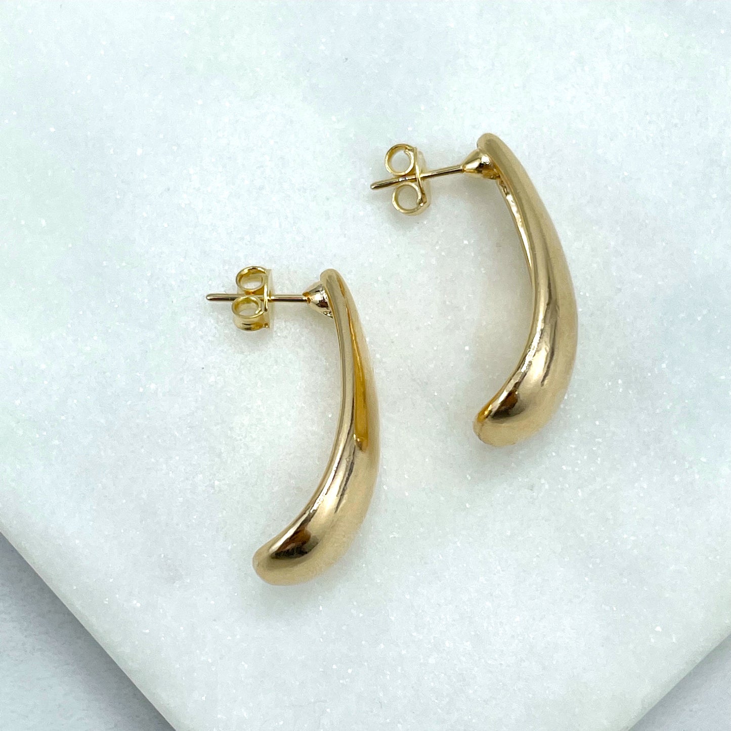 18k Gold Filled Classic & Elegant Tear Shape Jacket Design Earrings, Minimalist Style Jewelry, Wholesale Jewelry Making Supplies