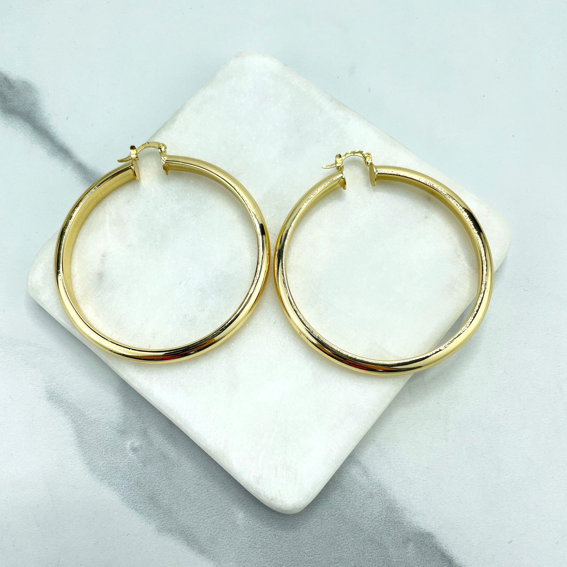 18k Gold Filled 60mm Large Hoop Earrings, Wholesale Jewelry Making Supplies