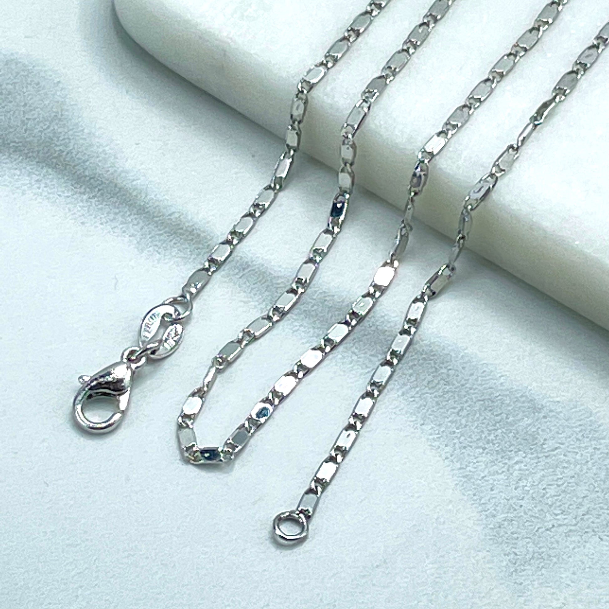 Silver Filled Pendants Hand Made with Real Leaf or Mariner Link Chain, Wholesale Jewelry Making Supplies
