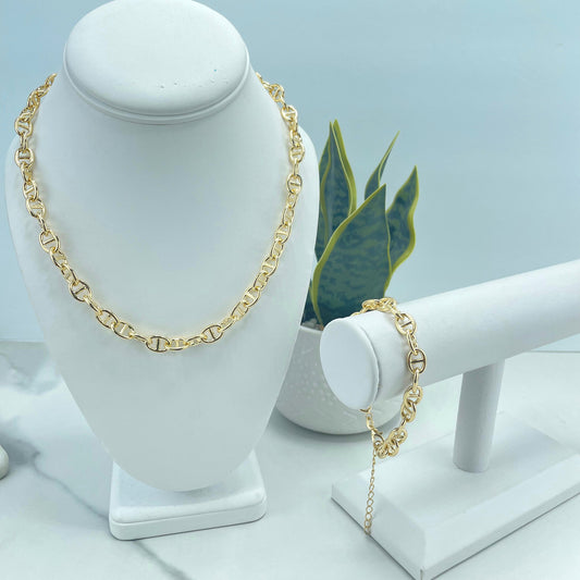 18k Gold Filled 8mm Specially Mariner Link  Chain or Bracelet with Extender, Wholesale Jewelry Making Supplies