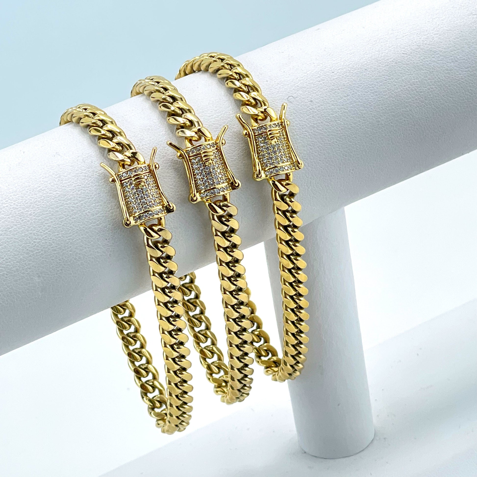 10K Gold Diamond Safety Lock For Necklace and Bracelet