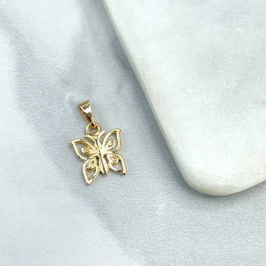 18k Gold Filled Pettie Cutout Butterfly Charm Pendant , Wholesale Jewelry Making Supplies