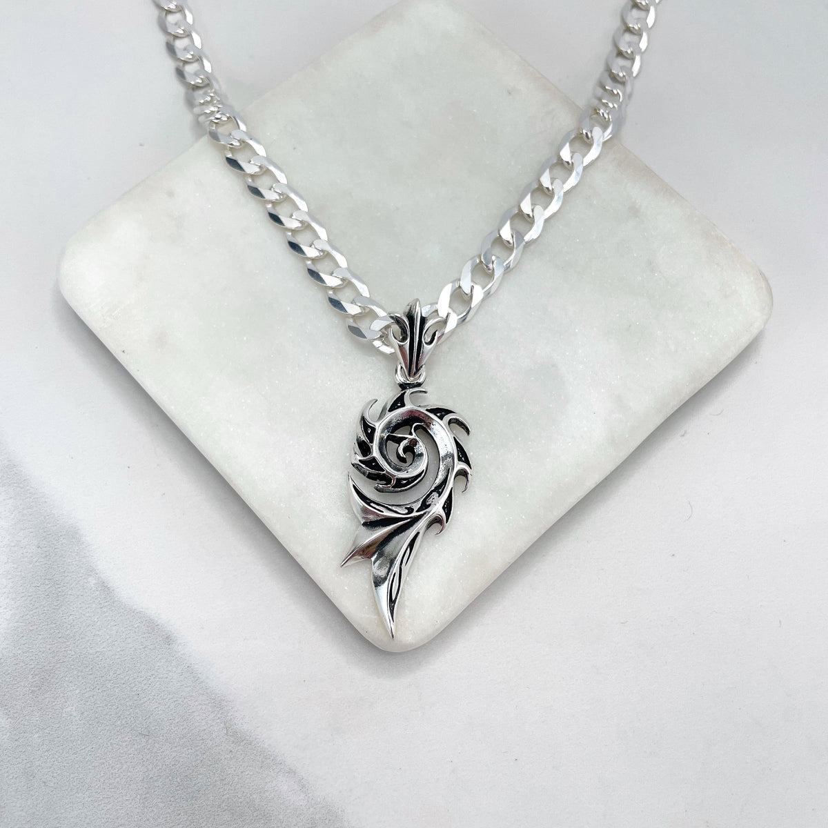 925 Sterling Silver Tribal Pendant Spiral Empress Pendant, Stamped 925, Wholesale Jewelry Making Supplies