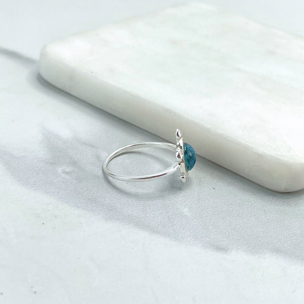925 Sterling Silver & Turquoise Stone, Turtle Shape Design Ring, Stamped 925, Wholesale Jewelry Making Supplies