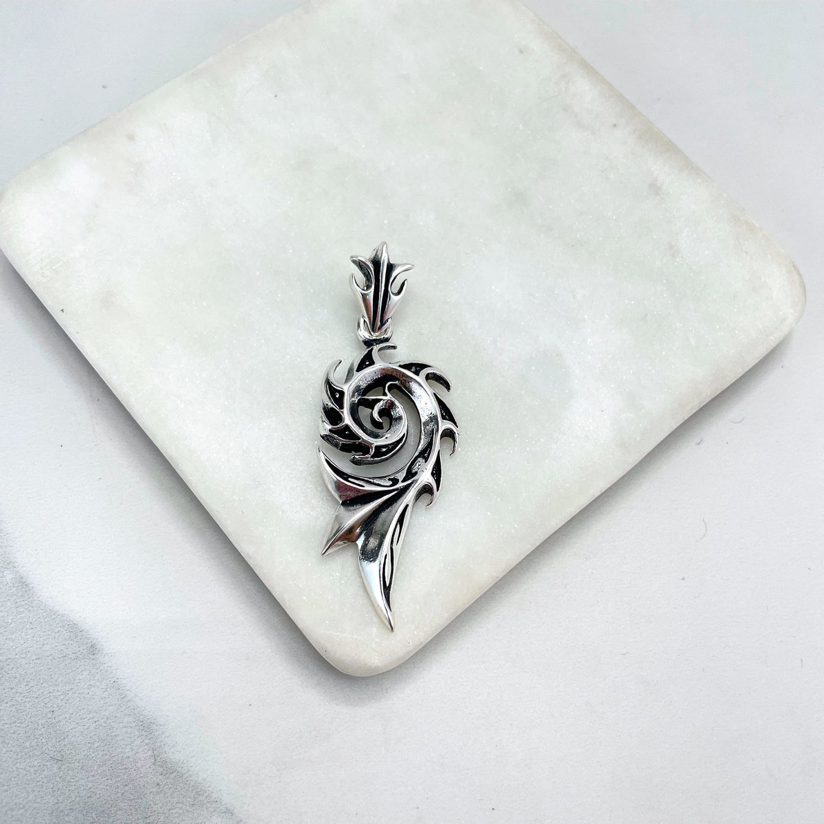 925 Sterling Silver Tribal Pendant Spiral Empress Pendant, Stamped 925, Wholesale Jewelry Making Supplies