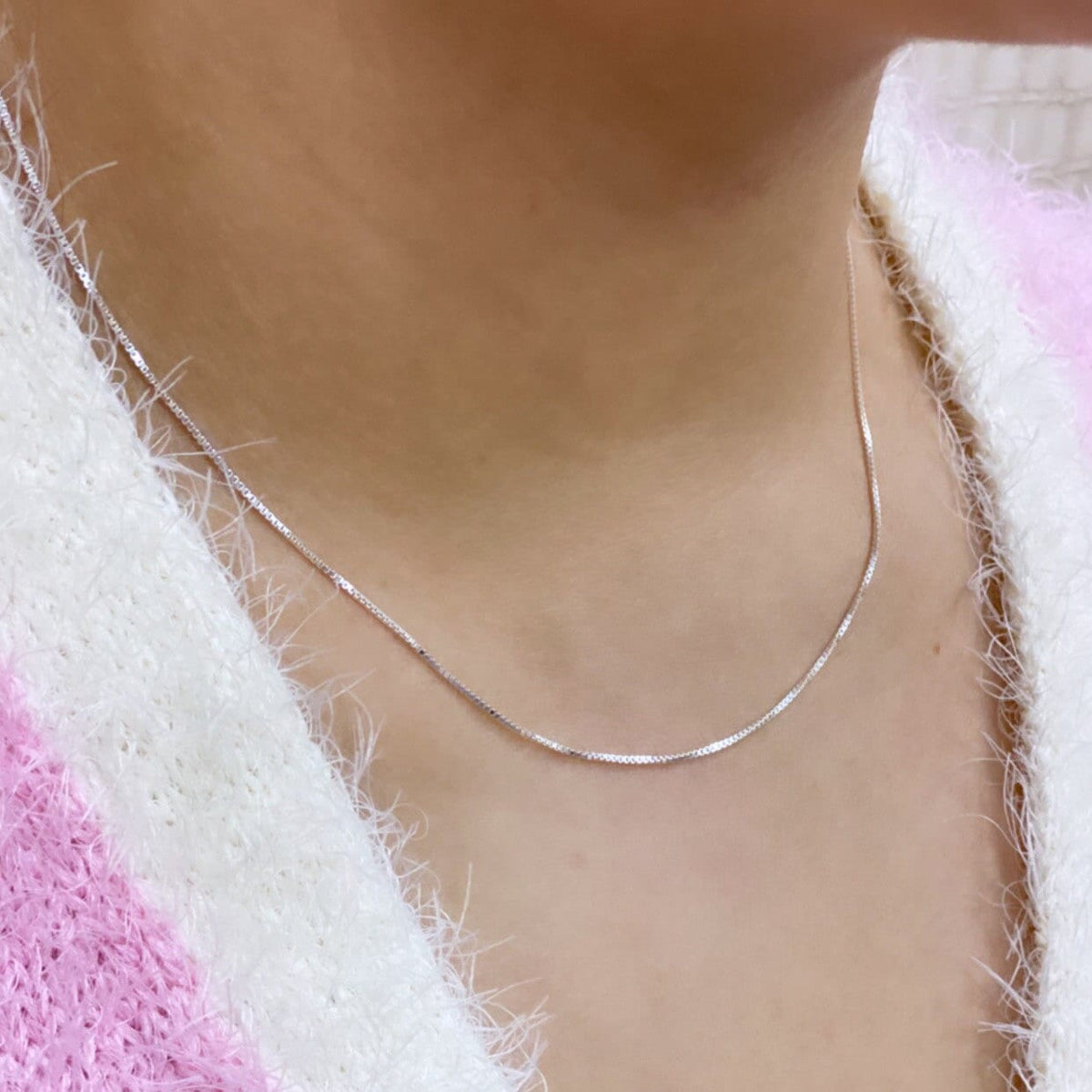 925 Sterling Silver 1mm Box Chain, Dainty Chain, 18 Inches Long, Stamped 925, Wholesale Jewelry Making Supplies