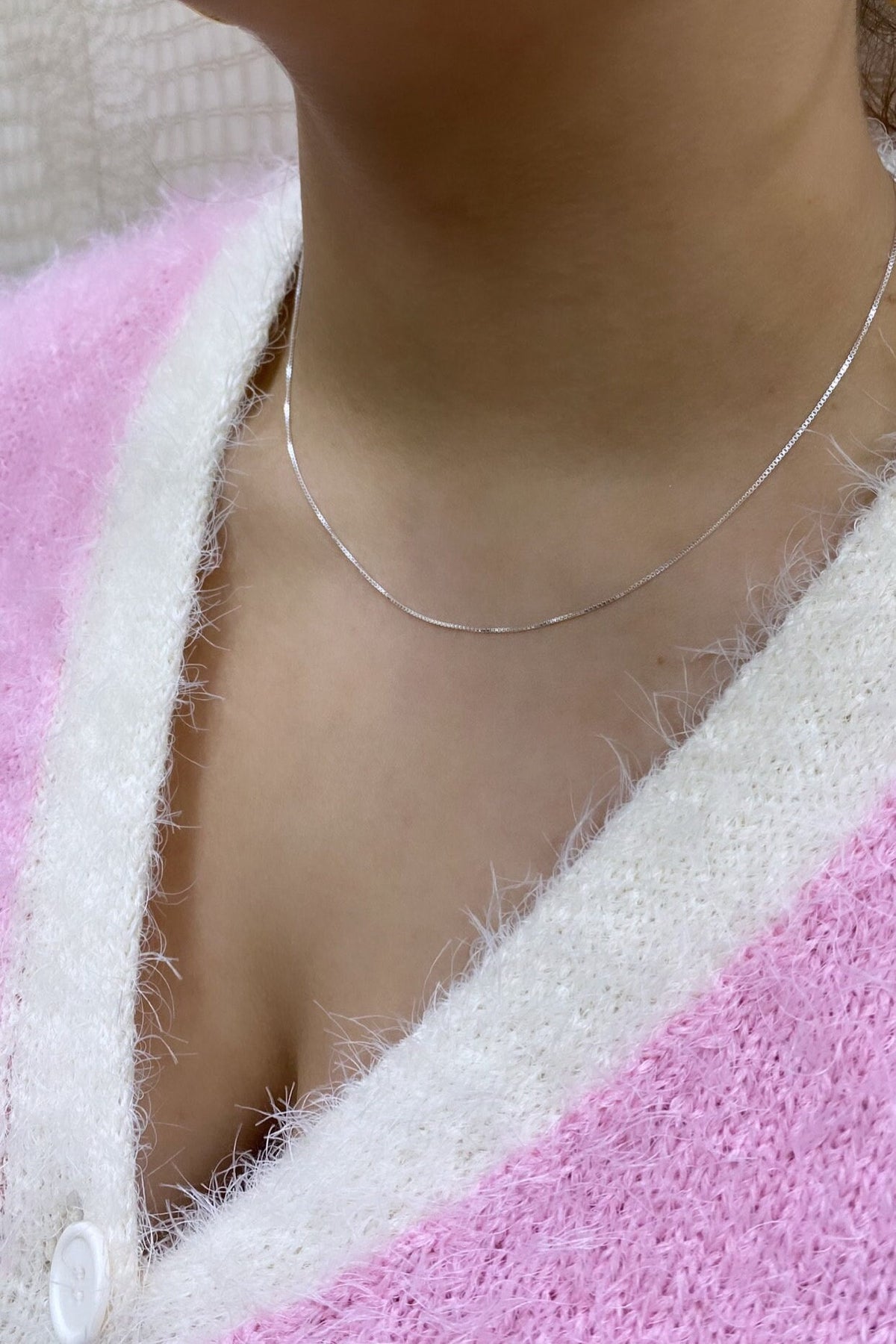 925 Sterling Silver 1mm Box Chain, Dainty Chain, 18 Inches Long, Stamped 925, Wholesale Jewelry Making Supplies