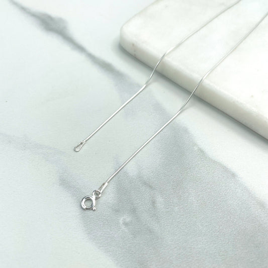 925 Sterling Silver 1mm Snake Chain with 18 Inches Long, Dainty Chain, Stamped 925, Wholesale Jewelry Making Supplies