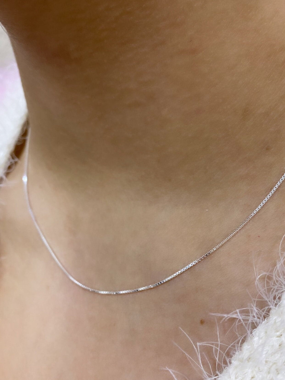 925 Sterling Silver 1mm Box Chain, Dainty Chain, 18 Inches Long, Stamped 925, Wholesale Jewelry Making Supplies