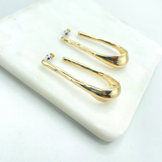 18k Gold Filled Minimalist Cuff Hoop Earrings, Modern Earrings, Minimalist Earrings, Wholesale Jewelry Making Supplies