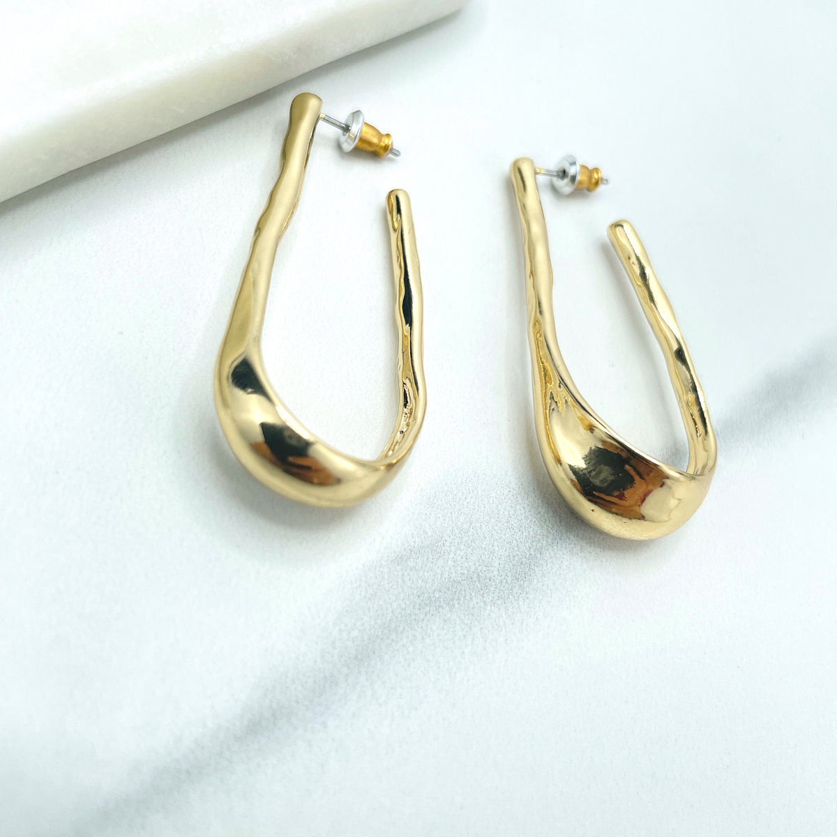 18k Gold Filled Minimalist Cuff Hoop Earrings, Modern Earrings, Minimalist Earrings, Wholesale Jewelry Making Supplies