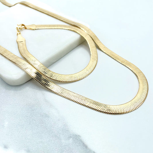 18k Gold Filled 7mm Herringbone, Snake Chain Necklace or Bracelet, Wholesale Jewelry Making Supplies