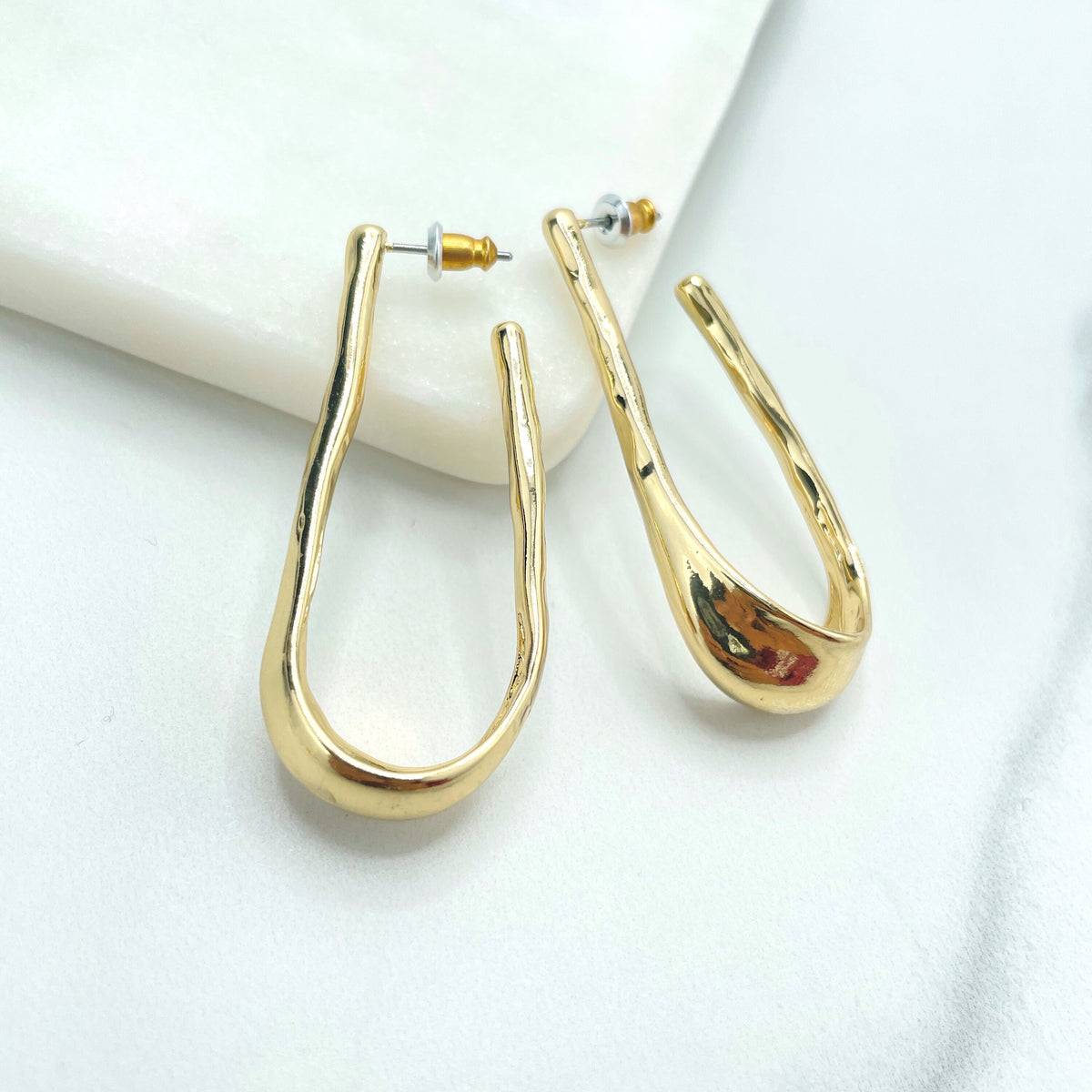 18k Gold Filled Minimalist Cuff Hoop Earrings, Modern Earrings, Minimalist Earrings, Wholesale Jewelry Making Supplies