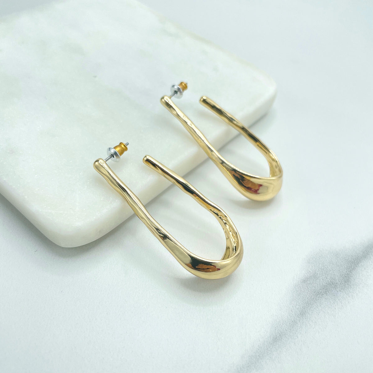 18k Gold Filled Minimalist Cuff Hoop Earrings, Modern Earrings, Minimalist Earrings, Wholesale Jewelry Making Supplies