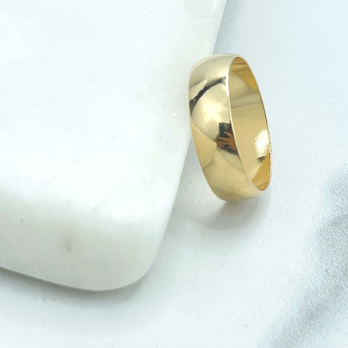 18k Gold Filled 14mm Classic Wedding Ring, Wedding Band, Comfort Fit, Simple Wedding Jewelry, Wholesale Jewelry Making Supplies