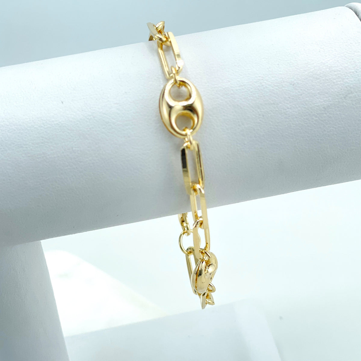 18k Gold Filled 5mm Paperclip Chain & 9mm Mariner Anchor Chain, Chunky Link Mariner Chain Bracelet, Wholesale Jewelry Making Supplies