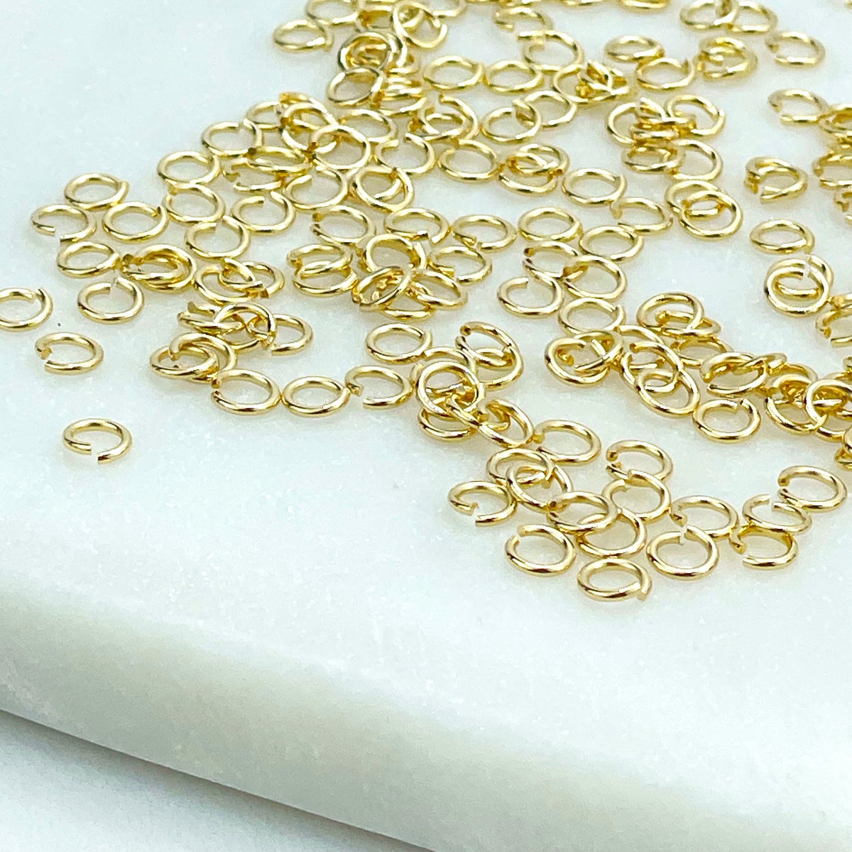 18k Gold Filled 4mm Open Jumping Ring, Round Ring Connectors, Split Ring, Jump Ring, 5, 12 or 25 Pieces, Wholesale Jewelry Making Supplies