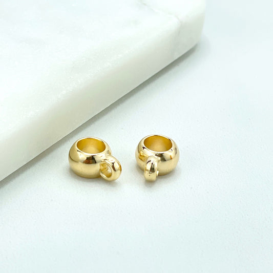 18k Gold Filled 8mm Clasp Connector, Bail Beads Connector, Bail Beads Charms, Bail Beads Hanger, 05, 12 or 25 Pieces, Wholesale Jewelry