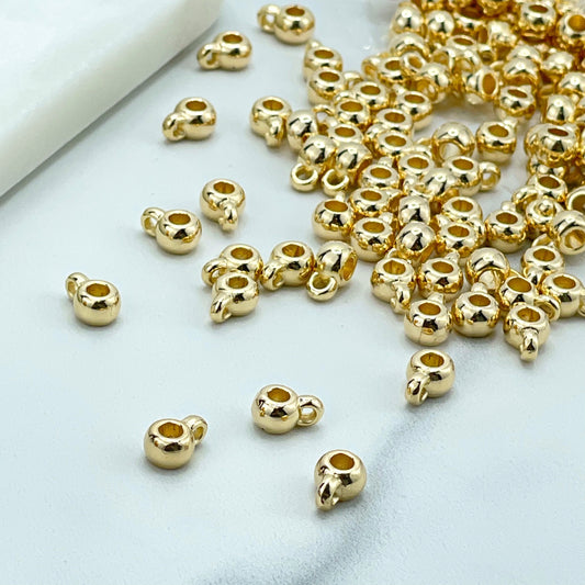 18k Gold Filled 6mm Clasp Connector, Bail Beads Connector, Bail Beads Charms, Bail Beads Hanger, 05, 12 or 25 Pieces, Wholesale Jewelry